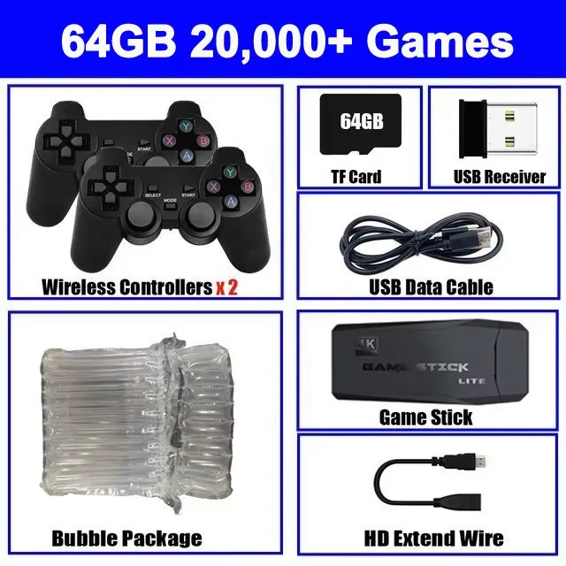Consolas de videojuegos M8, 2,4G doble de mando inalámbrico, 20000 juegos, TV, Stick 4KFor PS1/FC/GBA, reproductor de juegos portátil Retro