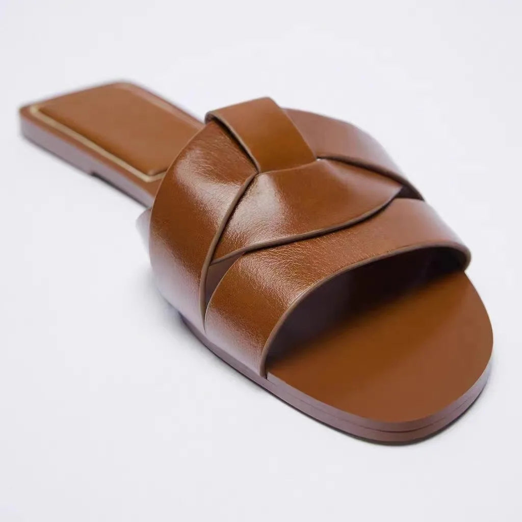 Zapatillas de moda para mujer, Sandalias planas sexys, informales, para playa y arena, elegantes, 2024