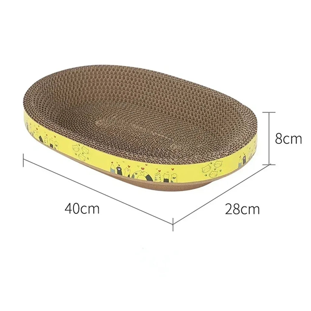 Tablero para rascar gatos, protege muebles, garra de molienda, juguetes, papel corrugado ovalado, nido para gatos resistente al desgaste, accesorios para gatos