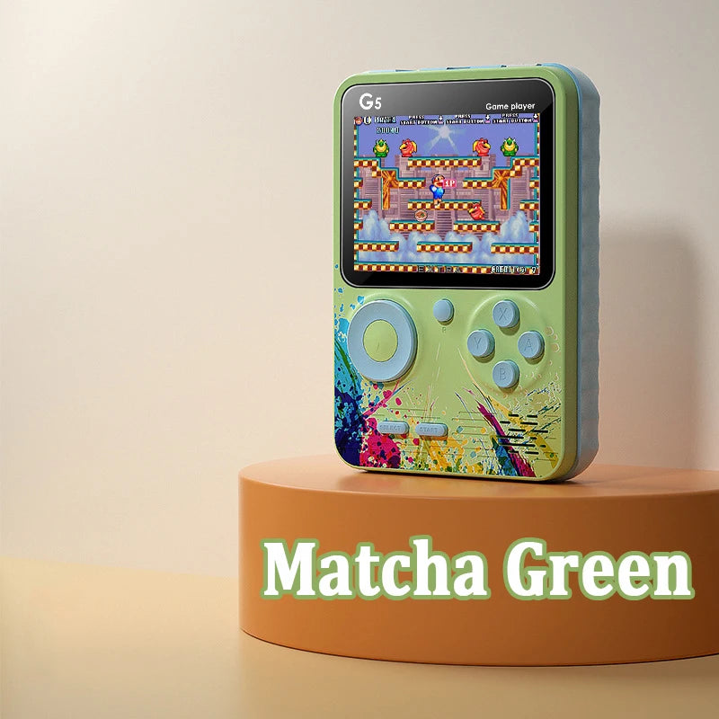 Consola de juegos portátil Retro G5 con 500 juegos clásicos, Gamepad portátil con pantalla de 3,0 pulgadas, batería recargable de 1020mAH, Color Macaron