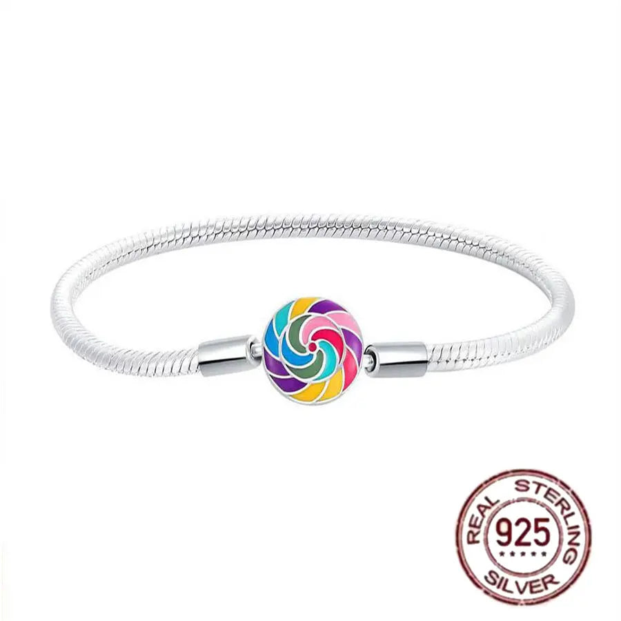 Pulsera de hueso de serpiente de Spider Man de plata de ley 100% S925, adecuada para pulsera Pandora, regalo de joyería de moda para mujer bi