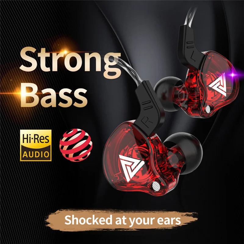 Auriculares con cable QKZ AK6 de cobre HiFi, auriculares estéreo para carreras y deportes, auriculares con micrófono 3,5mm