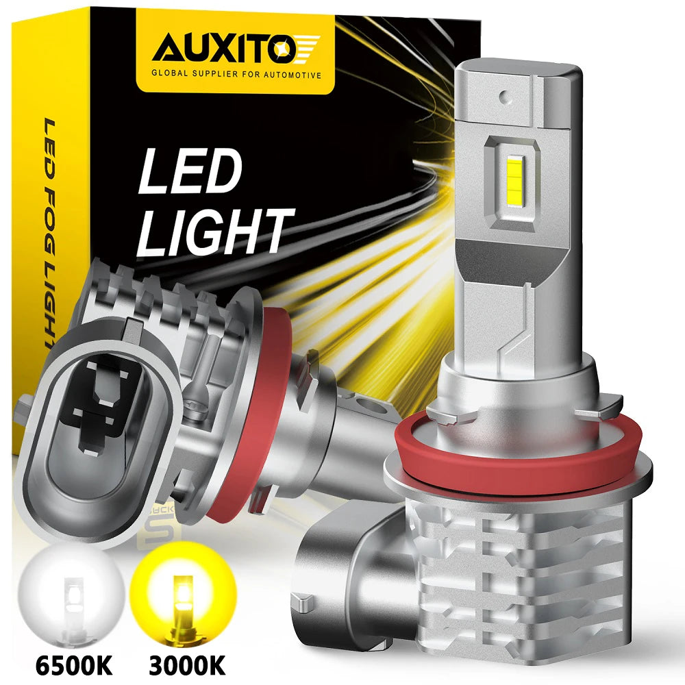 Luz LED antiniebla Canbus 9005 HB3 9006 HB4, sin Error, Bombilla de lámparas H10, 12V, 55W, Chip CSP, 6500K, blanco, amarillo, 360, 2 uds.