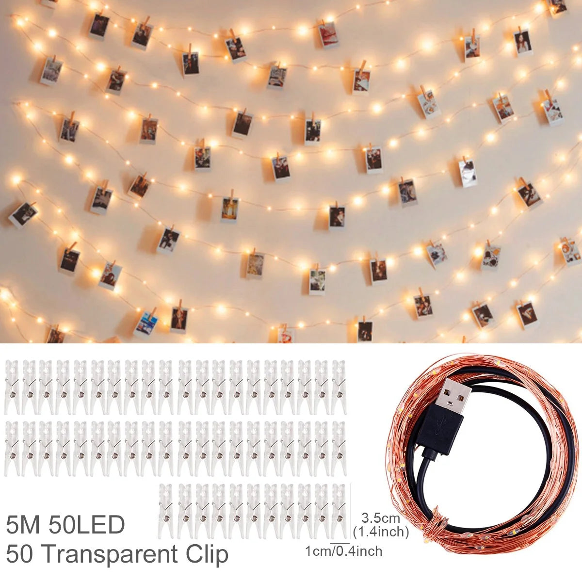 Clip de foto, pancarta de luz, decoración de boda, decoración de fiesta de cumpleaños, pancarta para Baby Shower para niños y niñas, decoración navideña 2023
