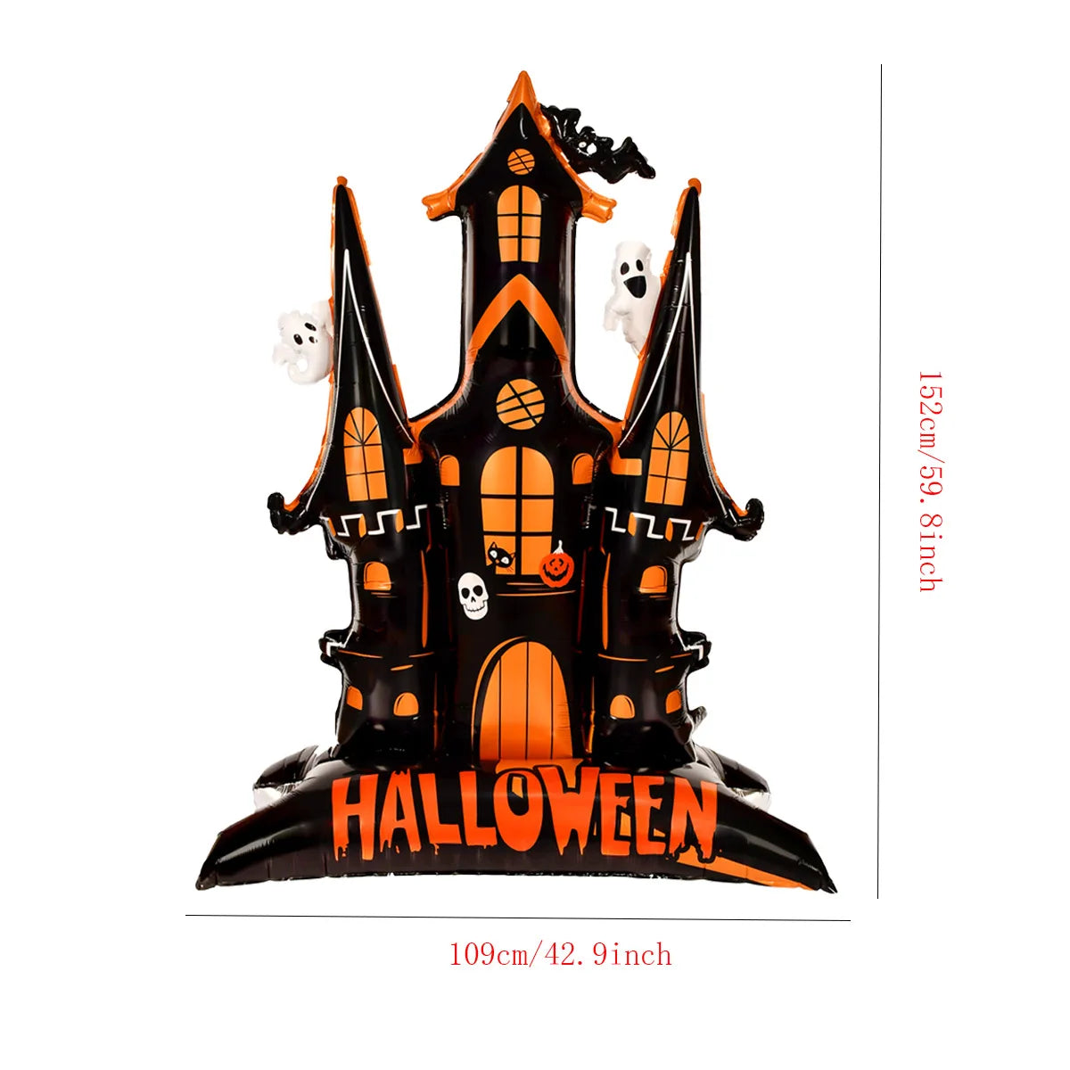 Juego de globos de papel de aluminio con soporte gigante, globo de calabaza, fantasma, bruja, árbol fantasma, decoraciones para fiesta de Halloween, 1 Juego