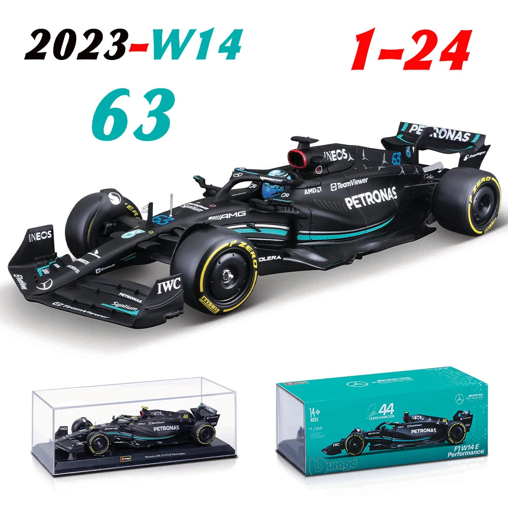 Bburago 1:24 # 16 Leclerc 2023 F1 Scuderia Ferrari sf23 # 55 Sainz Modelo de coche de aleación Modelo de fundición a presión de Fórmula Uno