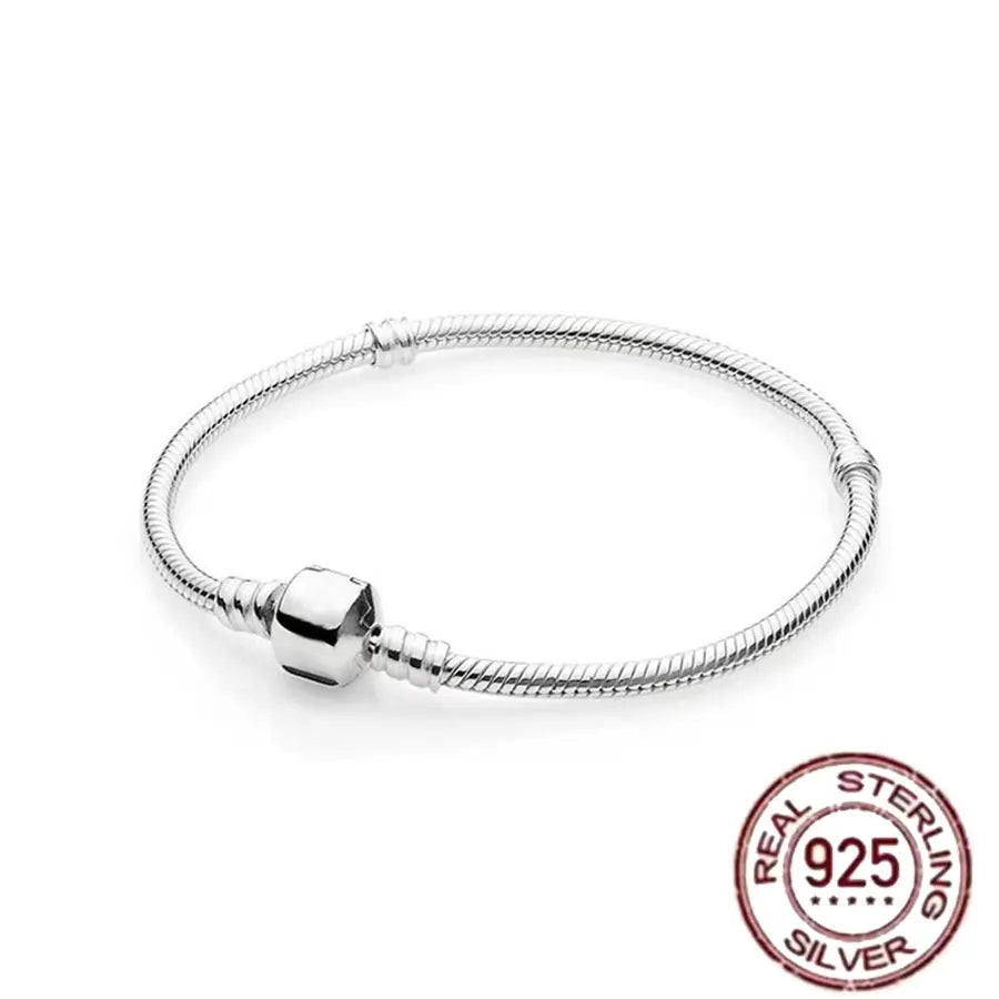 Pulsera de hueso de serpiente de Spider Man de plata de ley 100% S925, adecuada para pulsera Pandora, regalo de joyería de moda para mujer bi