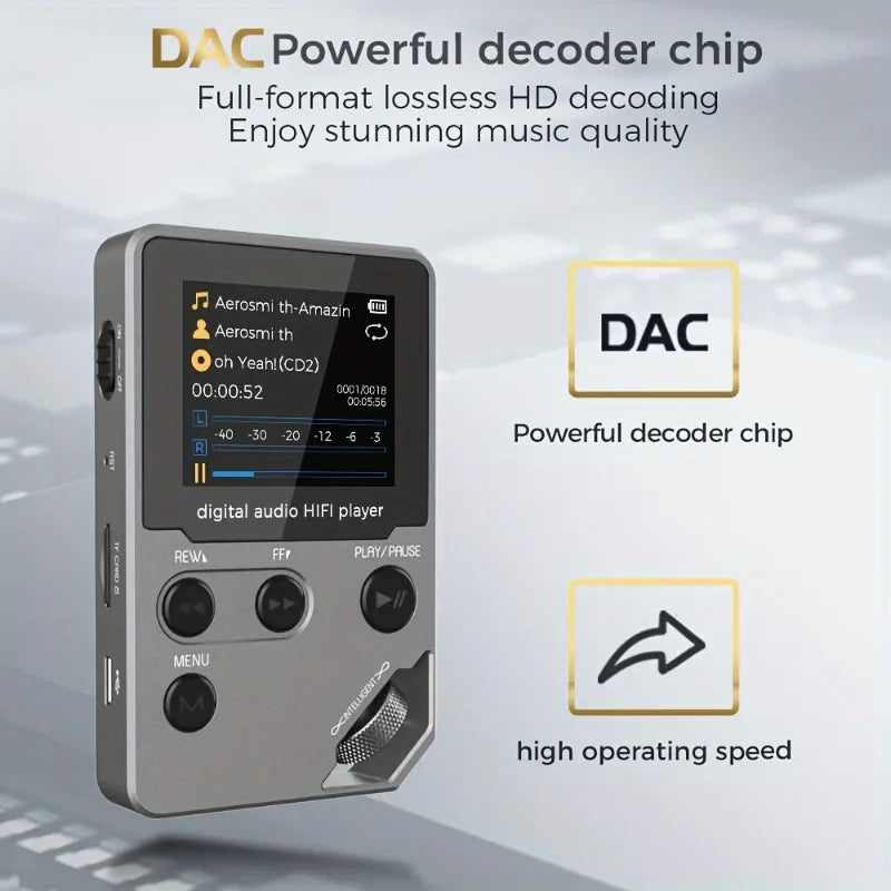 Reproductor de música MP3 Bluetooth sin pérdidas C5 de 8GB, cuerpo de aleación de Zinc, controles giratorios, conexión inalámbrica, Radio FM, grabadora de voz