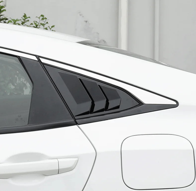 Para Honda Civic 10. a generación 2016-2020 Sedan ventana lateral trasera persianas de ventilación de aire Scoop Shades cubierta molduras persianas accesorios de carbono para coche