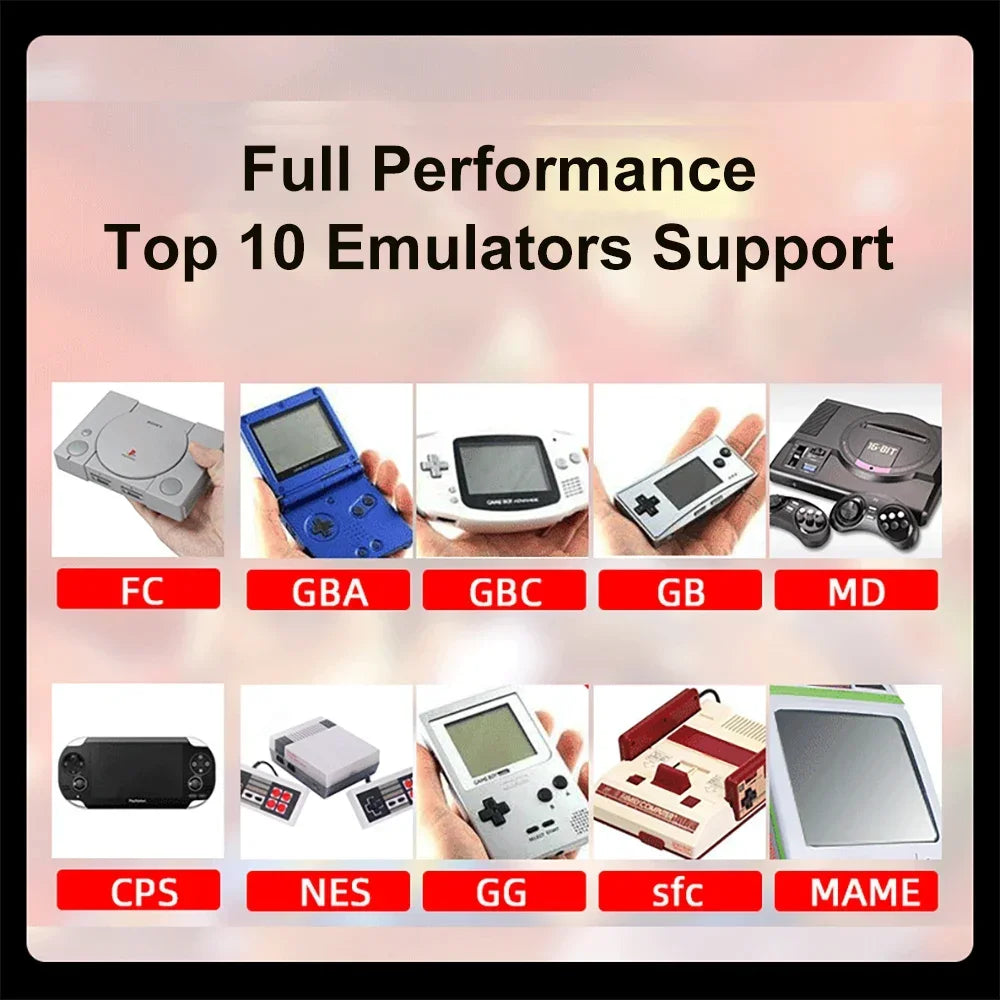 GAMINJA-consola de juegos portátil X7, 4,3 pulgadas, pantalla IPS, reproductor de videojuegos HD, 10000 juegos integrados para GBA, GBC, NES, GBC