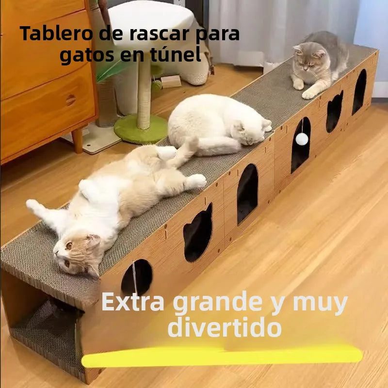 Rascador para Gatos Extra ande de Doble Capa, Túnel de Papel Corrugado, Resistente al Desgaste, Juguetes para Gatos para To...