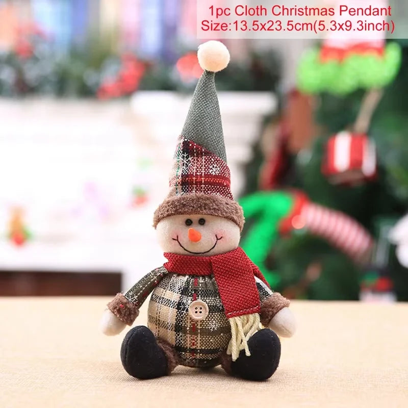 Muñeco de nieve, decoración navideña para el hogar, mesa 2023, muñeco de alce, adornos navideños, Papá Noel, regalo de Feliz Año Nuevo 2024