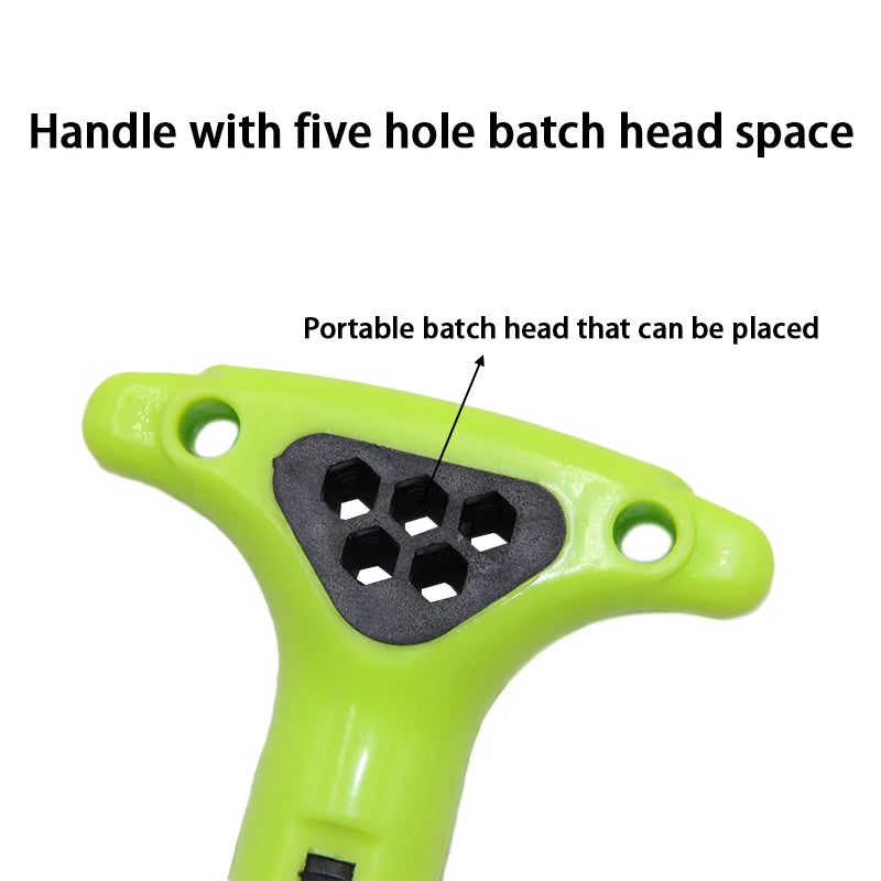 Destornillador de trinquete con mango en T para reparación del hogar, llave de doble uso con brocas de 6,35mm, herramientas reversibles para ahorrar trabajo