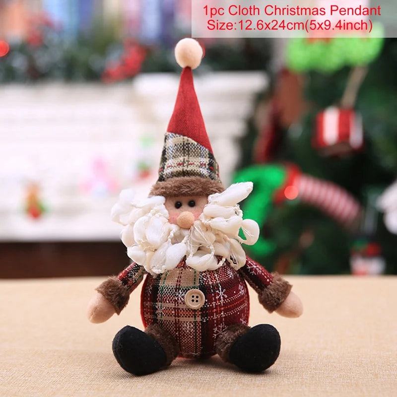 Muñeco de nieve, decoración navideña para el hogar, mesa 2023, muñeco de alce, adornos navideños, Papá Noel, regalo de Feliz Año Nuevo 2024
