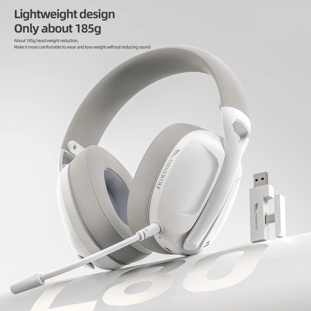 SmailWolf-L80 auriculares inalámbricos Bluetooth de tres modos auriculares ligeros 2,4G auriculares para juegos deportes bajos