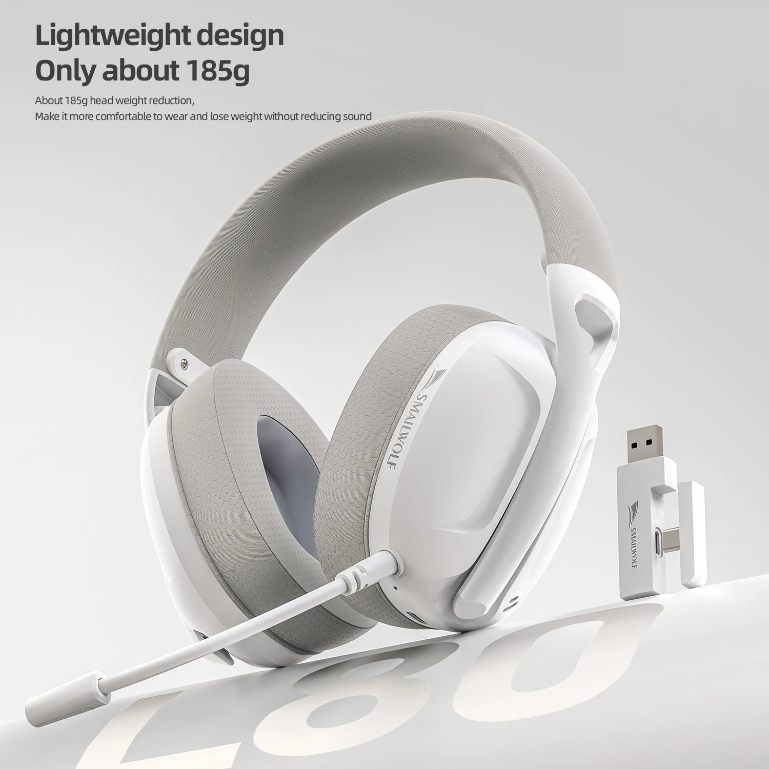 SmailWolf-L80 auriculares inalámbricos Bluetooth de tres modos auriculares ligeros 2,4G auriculares para juegos deportes bajos