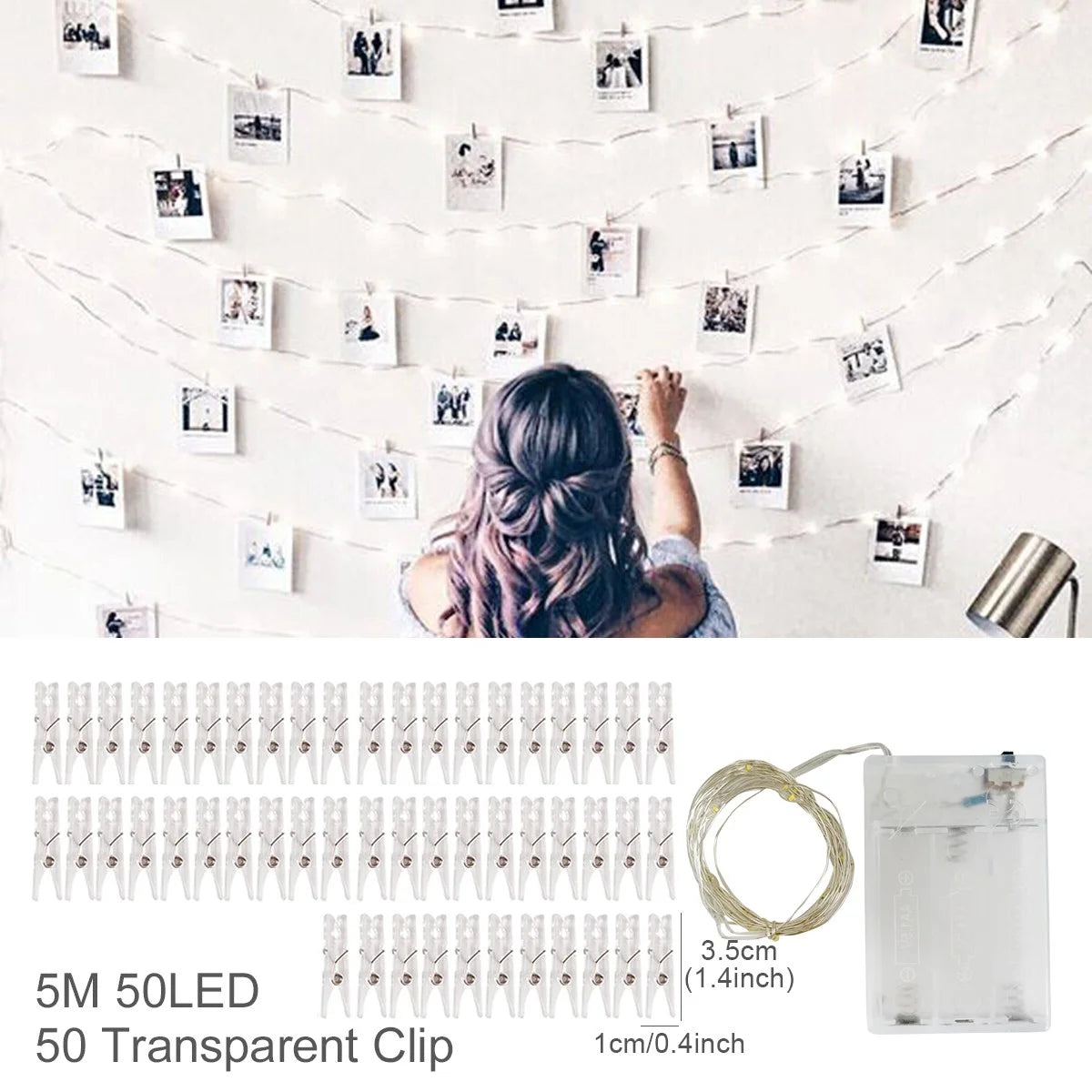 Clip de foto, pancarta de luz, decoración de boda, decoración de fiesta de cumpleaños, pancarta para Baby Shower para niños y niñas, decoración navideña 2023