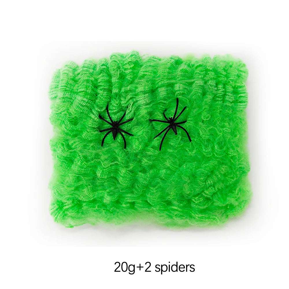 Decoración de Halloween, accesorios de fiesta, decoraciones para eventos, grito, fiesta, telaraña, accesorios negros para exteriores, araña de Casa Encantada