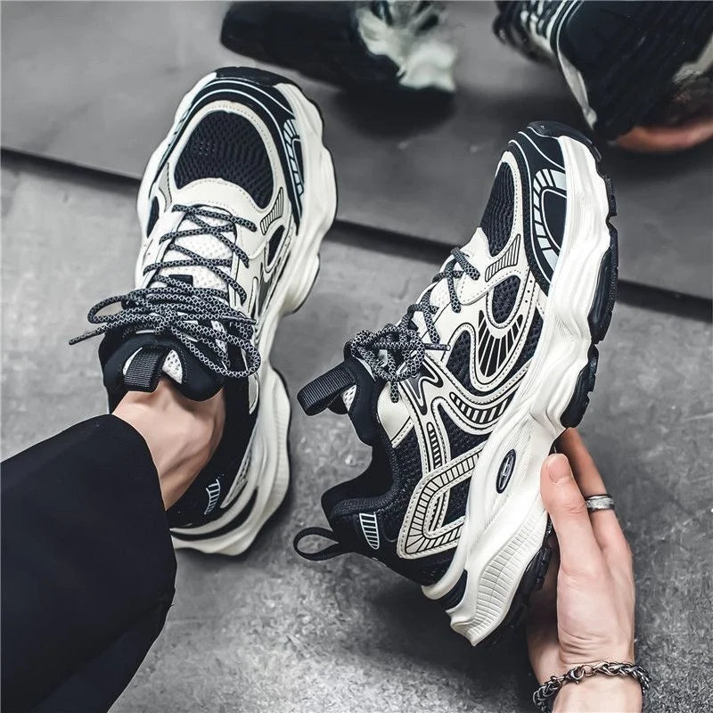 Zapatos de malla transpirables para hombre, calzado deportivo informal de otoño con parte inferior uesa, zapatos de moda pa...