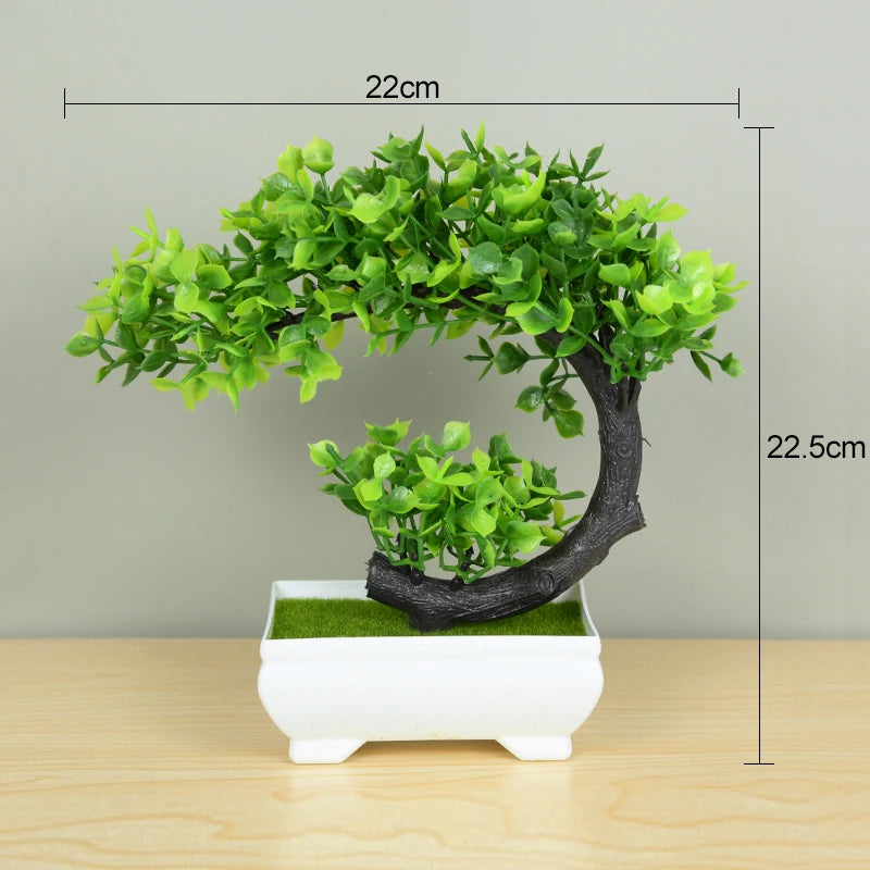 Bonsái de plantas artificiales, árbol pequeño, maceta, plantas falsas, flores, adornos en maceta para decoración de mesa de habitación del hogar, decoración de jardín de Hotel