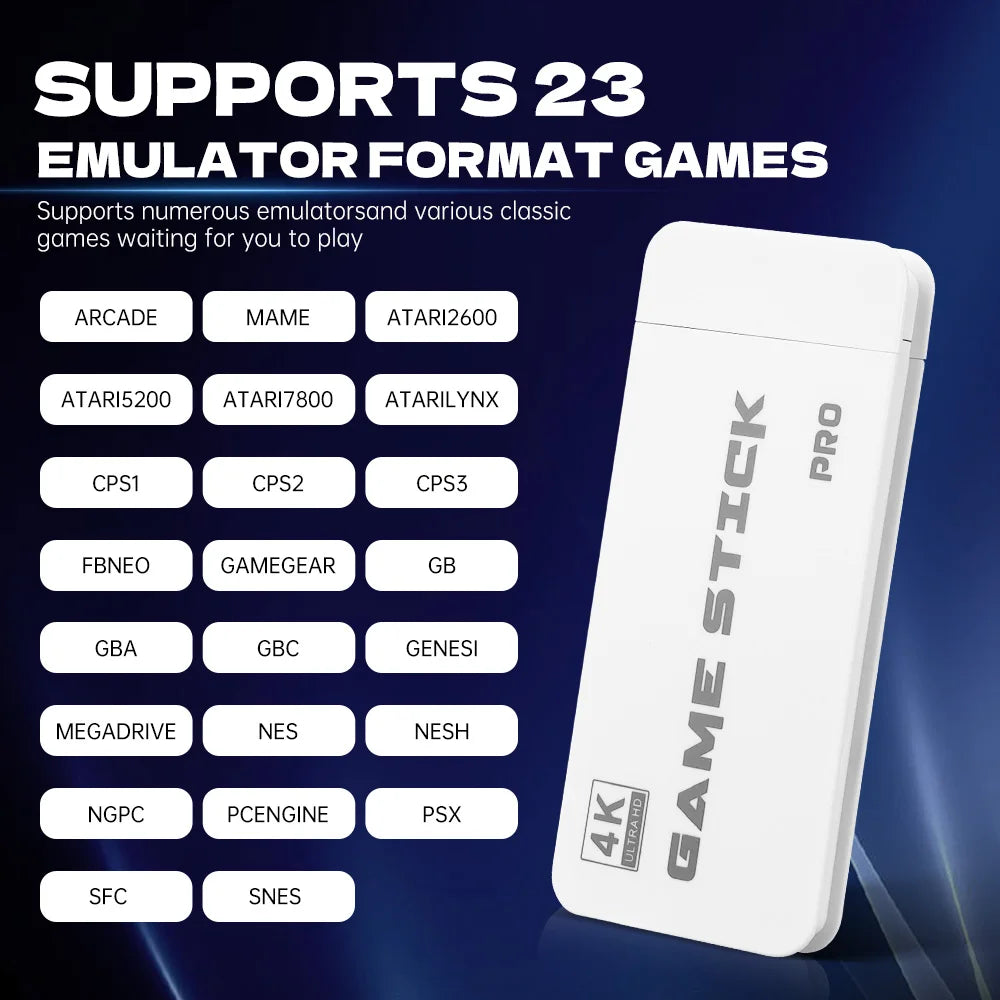 Consola de videojuegos M15, palo de juego de TV 4K, 64G, 20000 juegos integrados, reproductor de juegos portátil Retro con controlador de mando inalámbrico