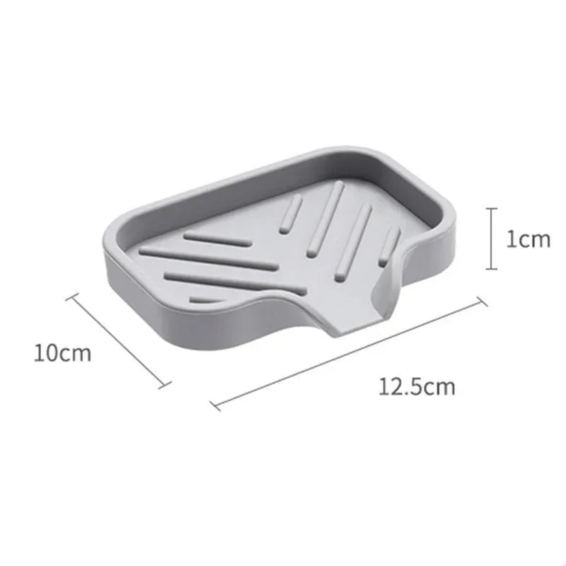 Bandeja de silicona para fregadero con drenaje, soporte de almacenamiento de esponja y jabón, fregadero de encimera, estante de almacenamiento de cepillos, organizador de cocina