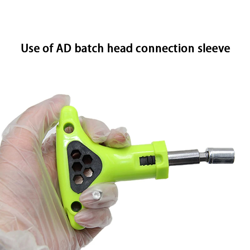 Destornillador de trinquete con mango en T para reparación del hogar, llave de doble uso con brocas de 6,35mm, herramientas reversibles para ahorrar trabajo