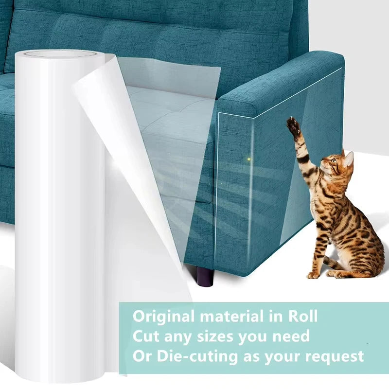 Cinta disuasoria para arañazos de gatos, protectores de muebles de gatos, cinta autoadhesiva transparente para entrenamiento de mascotas, pegatina para muebles de sofá