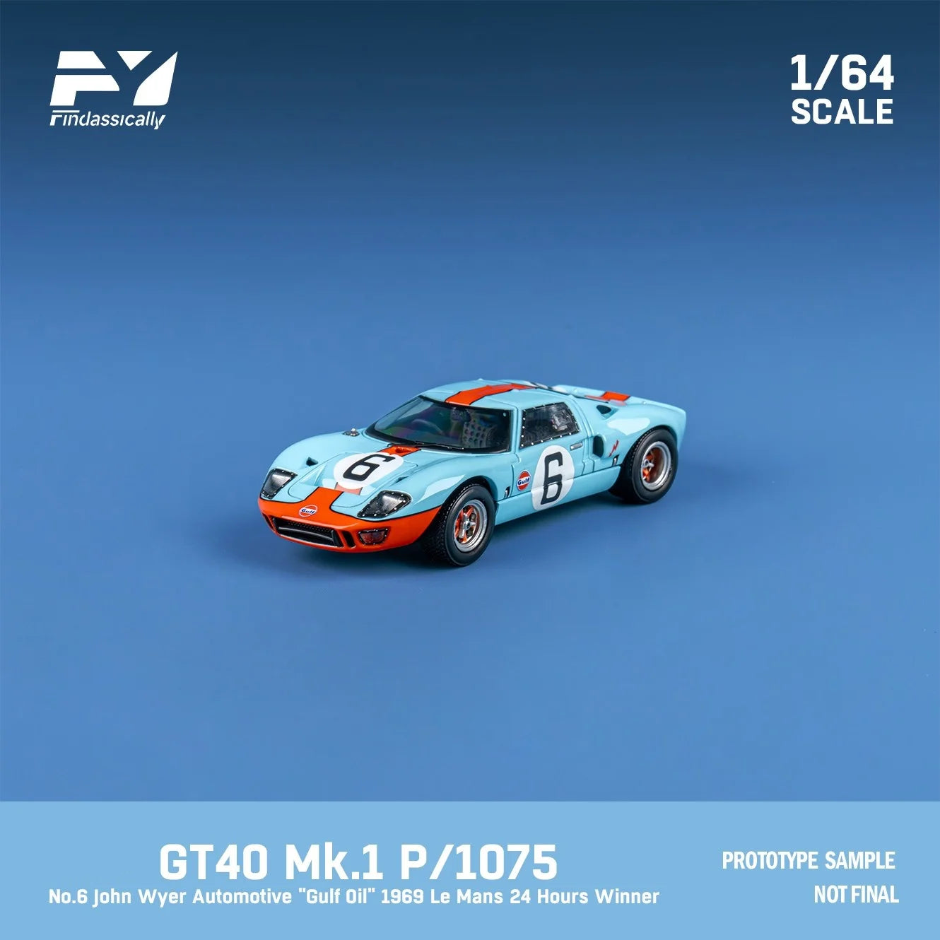 Findclassically FY 1:64 GT40 MK II GULF Color Diecast Model Car