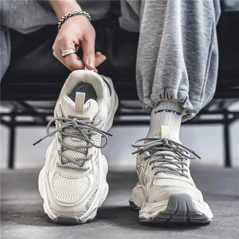 Zapatos de malla transpirables para hombre, calzado deportivo informal de otoño con parte inferior uesa, zapatos de moda pa...