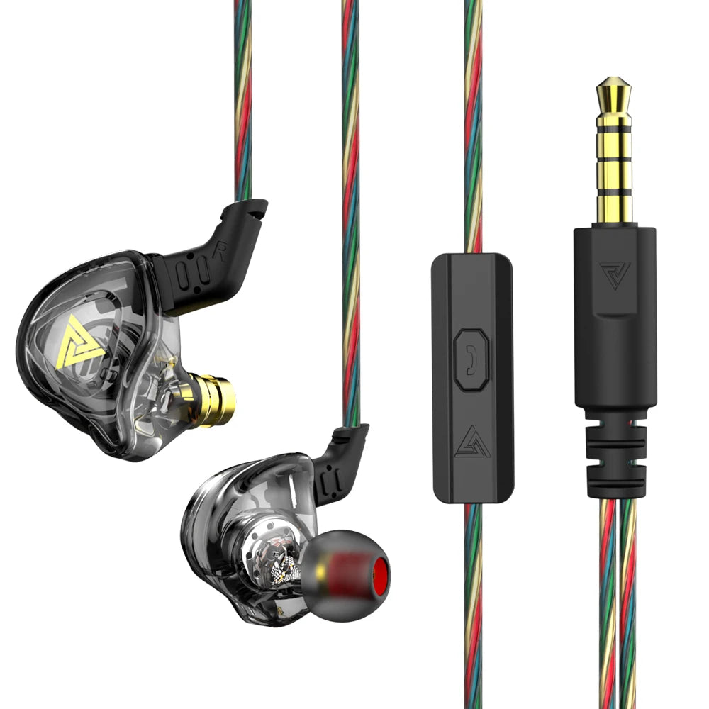 Auriculares con cable QKZ AK6 de cobre HiFi, auriculares estéreo para carreras y deportes, auriculares con micrófono 3,5mm