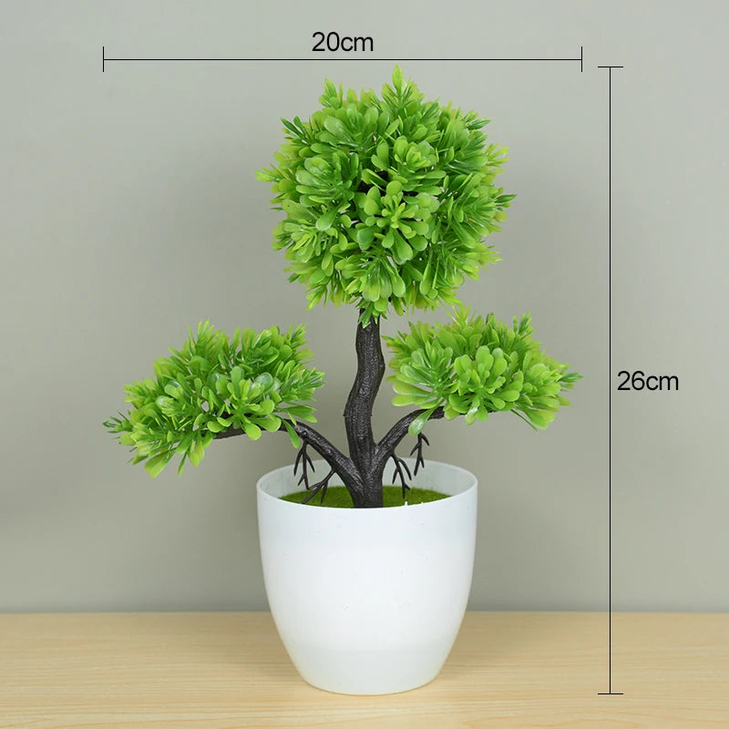 Bonsái de plantas artificiales, árbol pequeño, maceta, plantas falsas, flores, adornos en maceta para decoración de mesa de habitación del hogar, decoración de jardín de Hotel