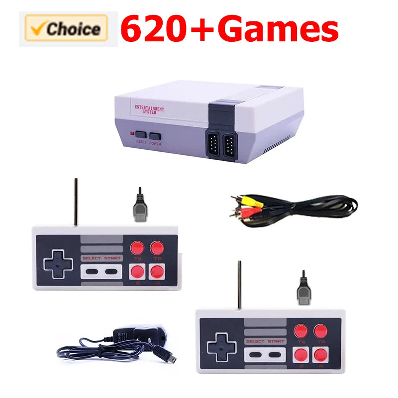 Consola de juegos retro Mini sistema de videojuegos clásico 620 juegos AV integrados Consola de TV FC Nes de 8 bits para adultos y niños regalo