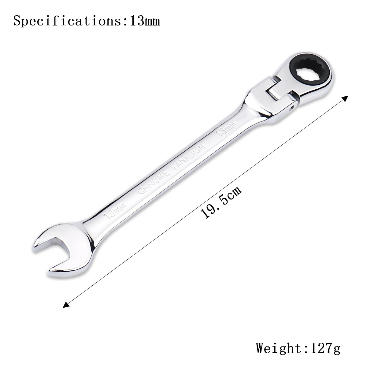 Llave de trinquete de llaves, juego de llaves, herramienta manual, trinquete de 72 dientes, cabezal Flexible, acabado de espejo, 6mm-27mm, reparación de automóviles y hogares, 1 Uds.