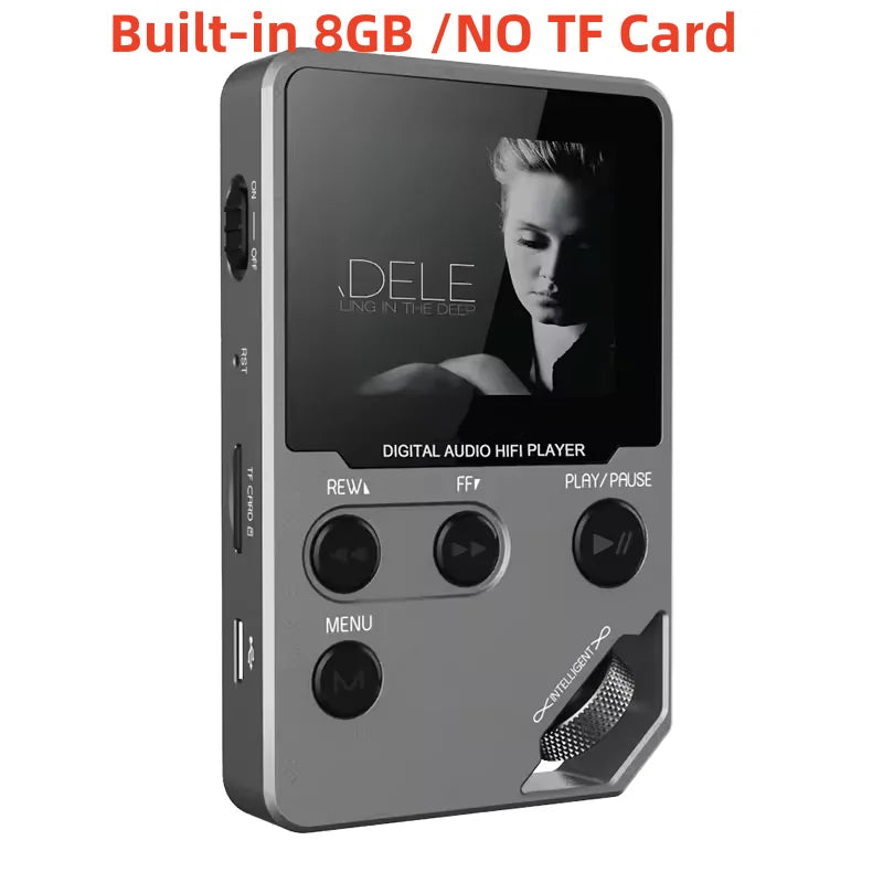 Reproductor de música MP3 Bluetooth sin pérdidas C5 de 8GB, cuerpo de aleación de Zinc, controles giratorios, conexión inalámbrica, Radio FM, grabadora de voz