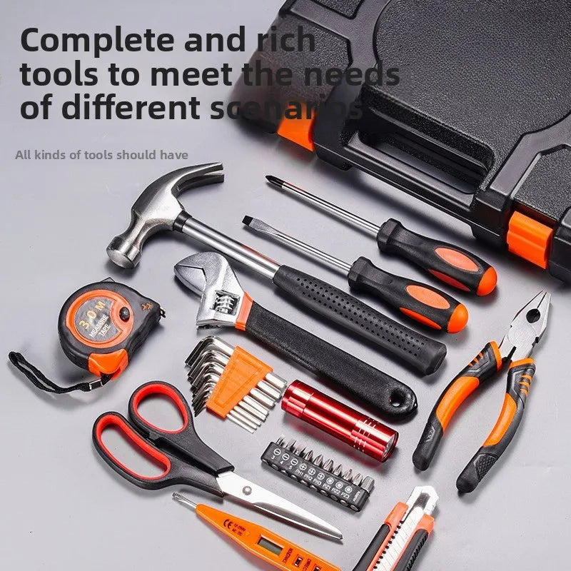 Juego de combinación de herramientas eléctricas de Hardware para el hogar, juego de combinación de herramientas de llave de reparación de automóviles multifuncional, herramientas manuales de destornillador