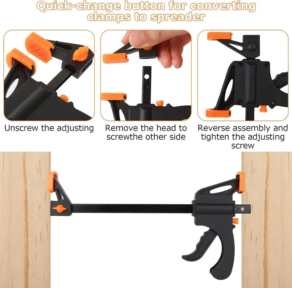 Abrazadera rápida para carpintería de 4 pulgadas, herramienta de abrazadera F, tablero de madera, juego de herramientas de carpintería fija, juegos de mano