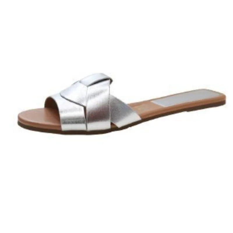 Zapatillas de moda para mujer, Sandalias planas sexys, informales, para playa y arena, elegantes, 2024