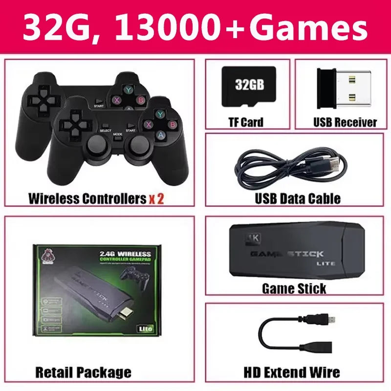 Consolas de videojuegos M8, 2,4G doble de mando inalámbrico, 20000 juegos, TV, Stick 4KFor PS1/FC/GBA, reproductor de juegos portátil Retro