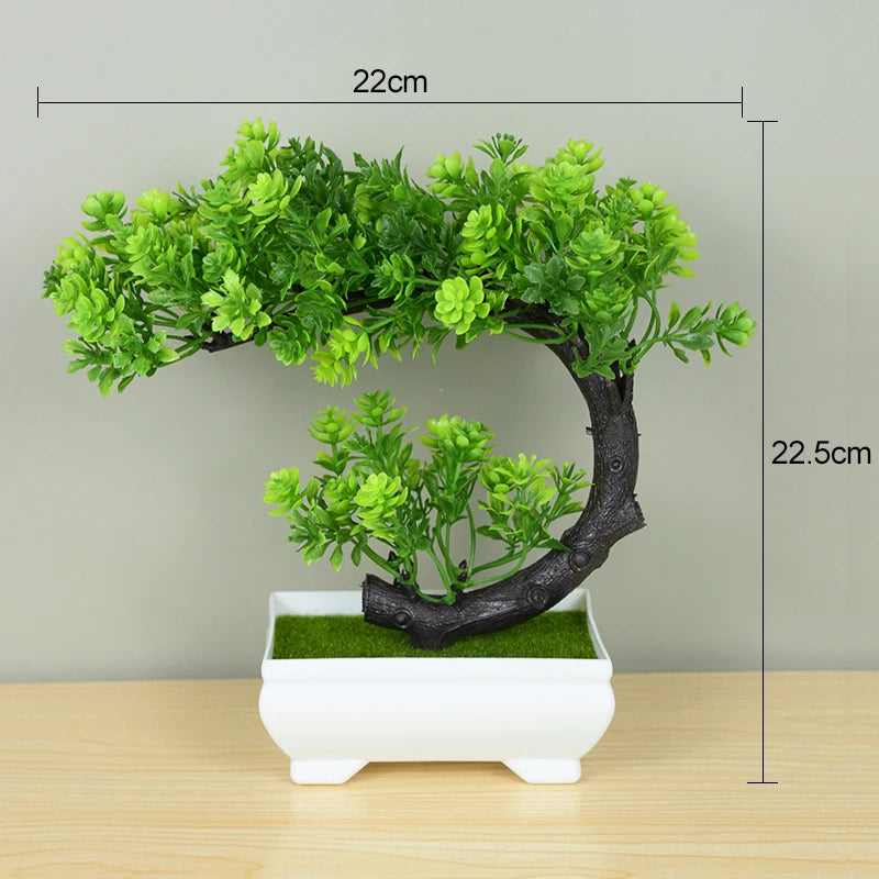Bonsái de plantas artificiales, árbol pequeño, maceta, plantas falsas, flores, adornos en maceta para decoración de mesa de habitación del hogar, decoración de jardín de Hotel