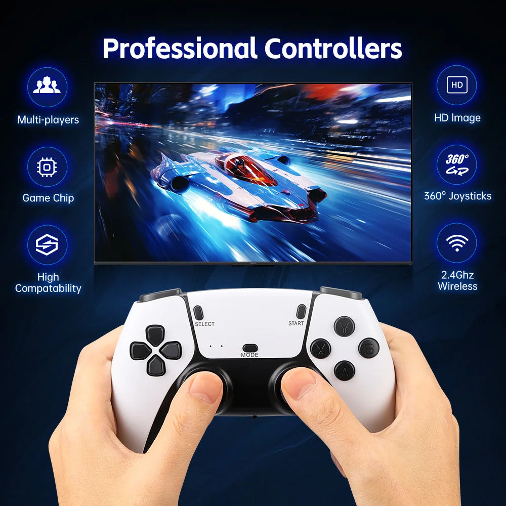 Consola de videojuegos M15, palo de juego de TV 4K, 64G, 20000 juegos integrados, reproductor de juegos portátil Retro con controlador de mando inalámbrico