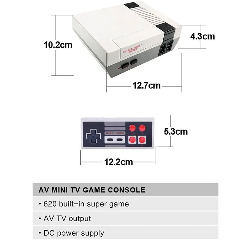 Consola de juegos retro Mini sistema de videojuegos clásico 620 juegos AV integrados Consola de TV FC Nes de 8 bits para adultos y niños regalo