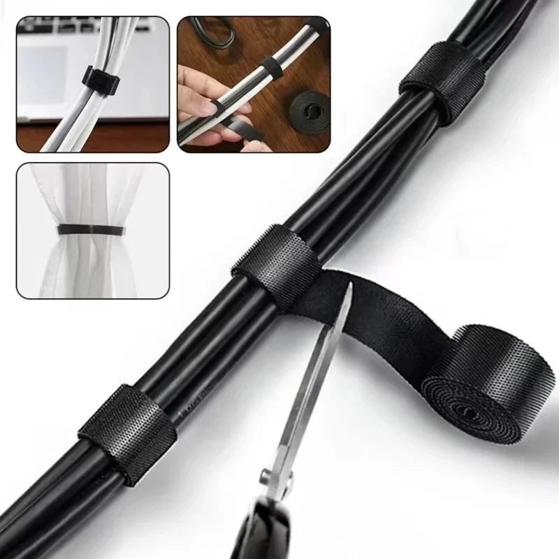 Organizador de Cables de 1/5M, cinta enrolladora de cables para auriculares, Protector de corbatas para iPhone, Xiaomi, Samsung