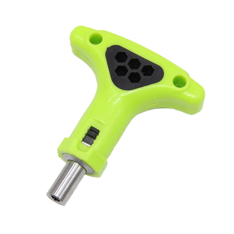 Destornillador de trinquete con mango en T para reparación del hogar, llave de doble uso con brocas de 6,35mm, herramientas reversibles para ahorrar trabajo