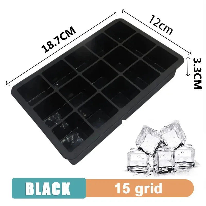 Bandeja de hielo grande con rejilla de 4/6/8/15/160, molde gigante Jumbo grande de silicona de calidad alimentaria, bandeja cuadrada para cubitos de hielo, molde DIY, bandeja para cubitos de hielo