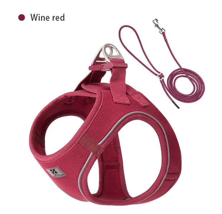 Juego de correas y arnés para perros pequeños y medianos, arnés reflectante ajustable para cachorros y gatos, chaleco para mascotas, Chihuahua, Yorkies, caminar al aire libre