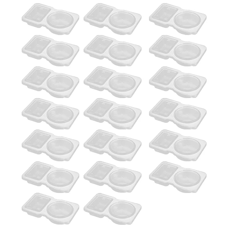 Contenedor de condimentos de doble compartimento con tapa, contenedor de aperitivos con compartimento portátil para pícnic diario al aire libre, 5/10/20/40 Uds.