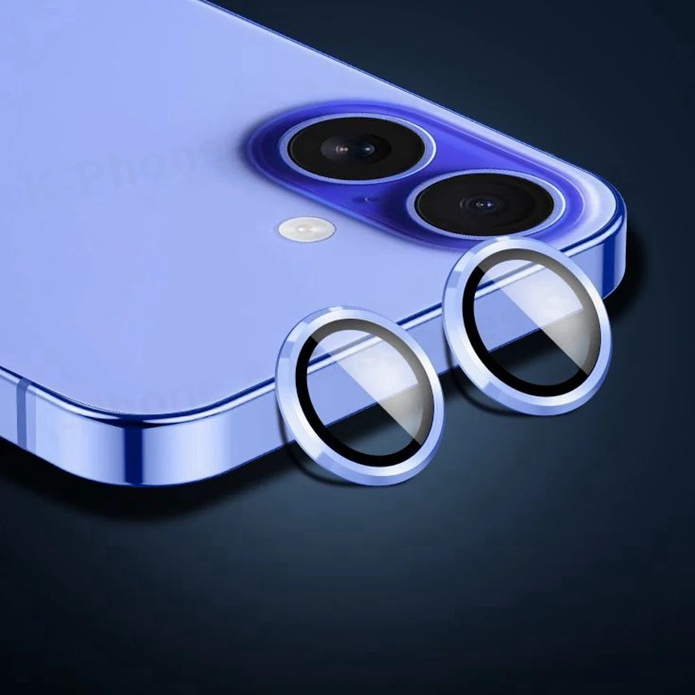 Protector de cámara con anillo de Metal de aluminio para iPhone 16 Plus, cubierta de vidrio templado para lente trasera para iPhone 17 + 16Plus, tapa protectora de lente