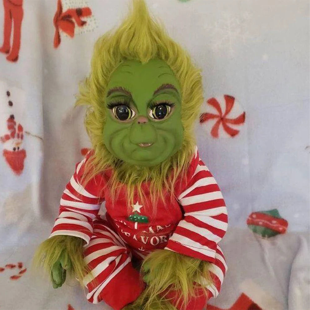 Muñeco de peluche de Navidad, muñeco monstruo verde, juguetes navideños para bebés, decoraciones navideñas suaves, juguete de peluche, muñeca para niños, decoración navideña