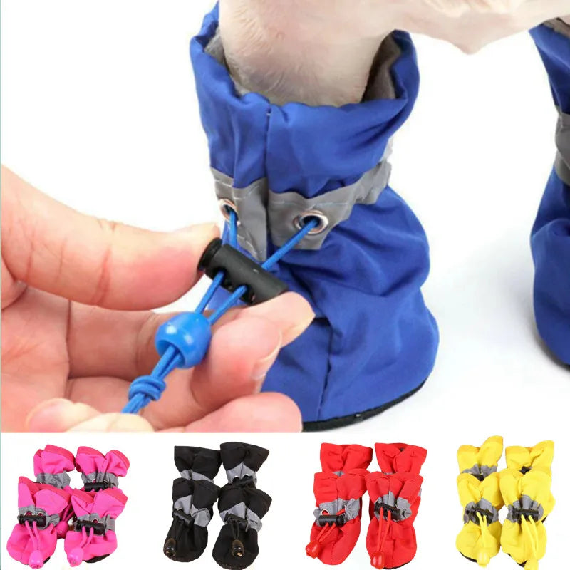 Zapatos Impermeables para Perros, Antideslizantes, para Lluvia, Juego de 4 Piezas, Pantuflas Cálidas para Gatos, Mantienen la...